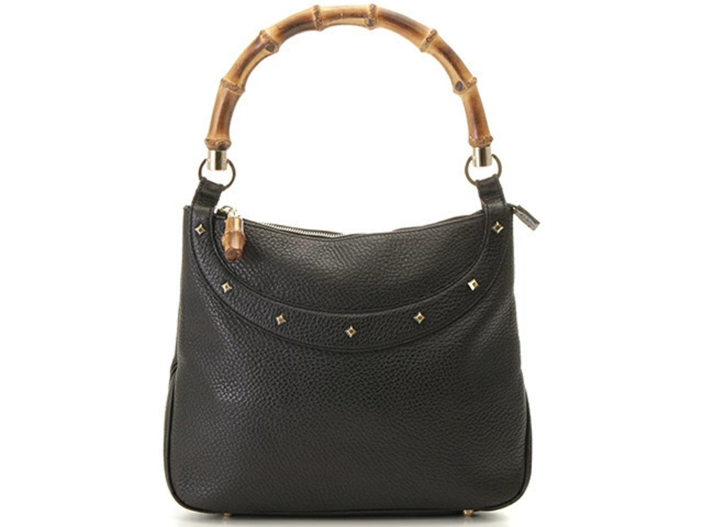 Gucci Bamboo Hobo Bag Leather Black